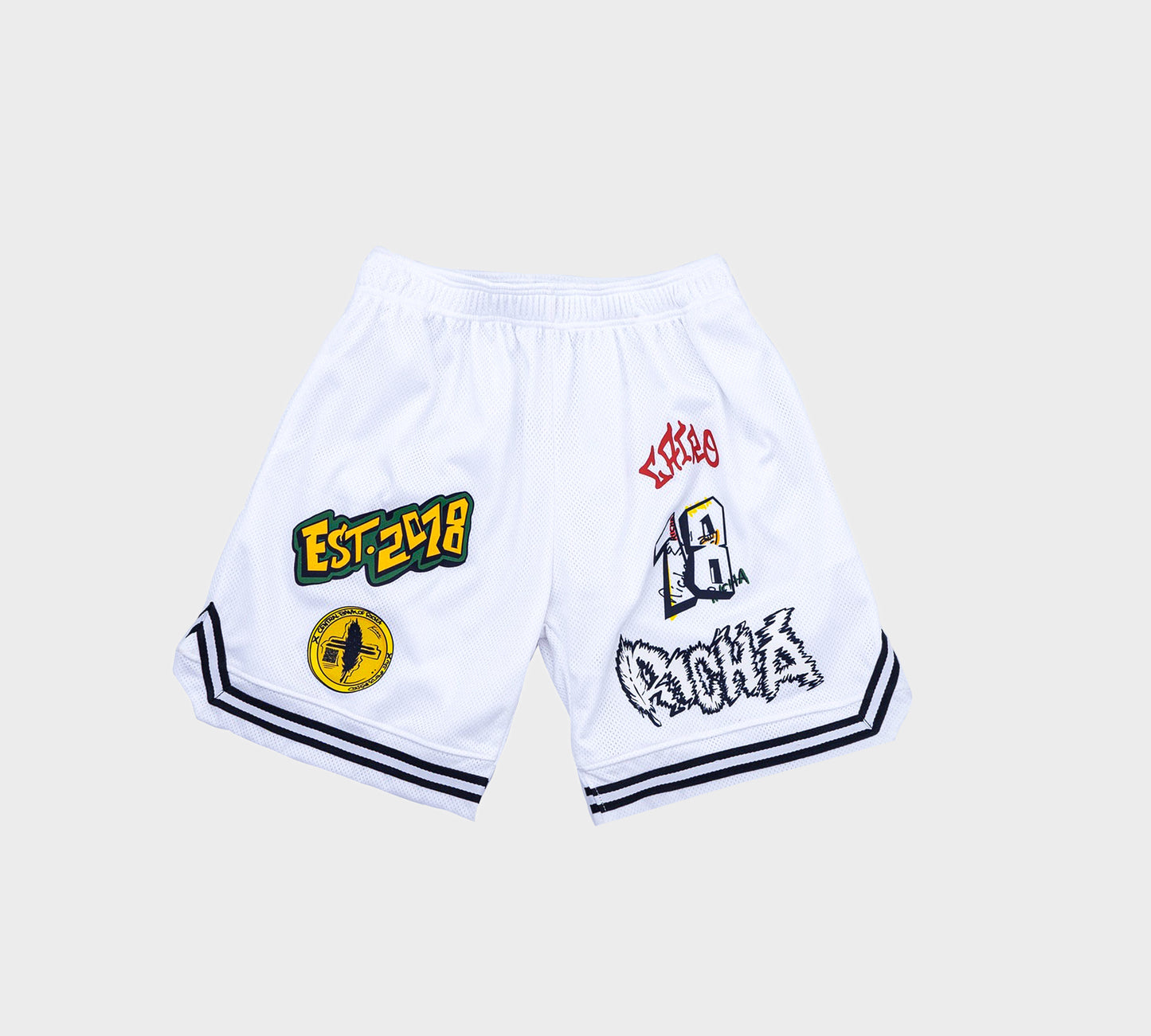 6Patch Basketball Shorts - White