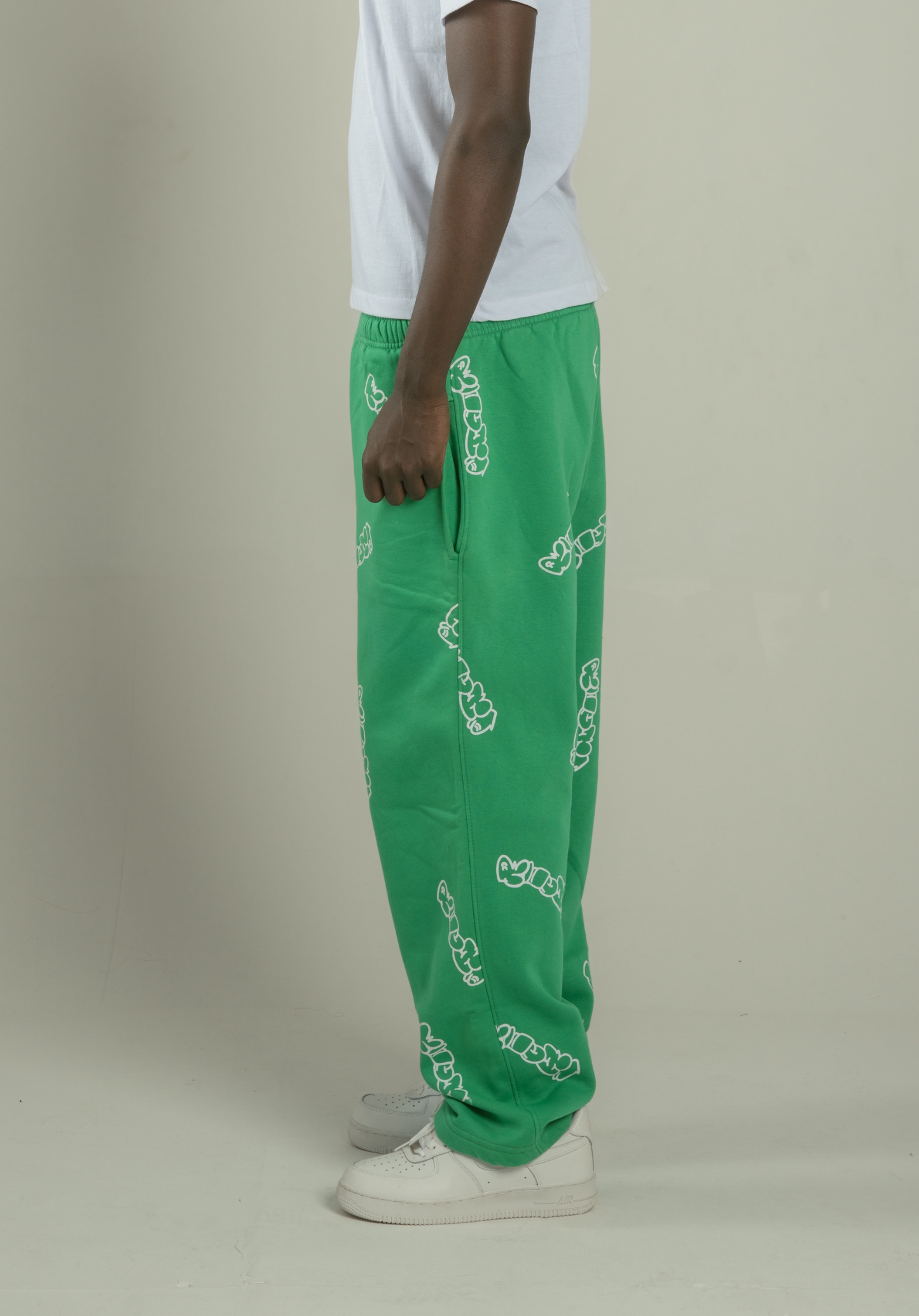 Patterned Green Richa Sweatpants