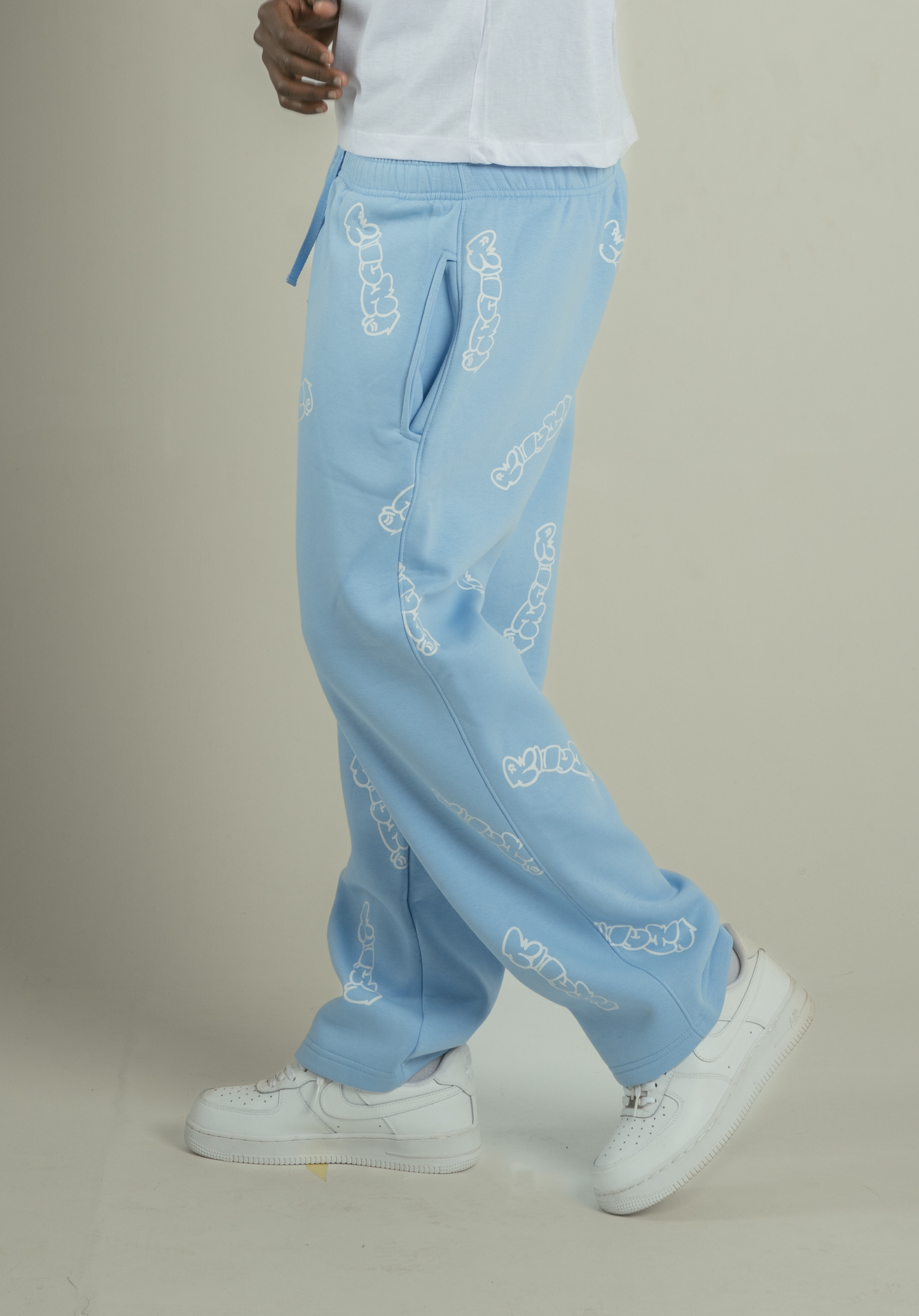 Patterned Blue Richa Sweatpants