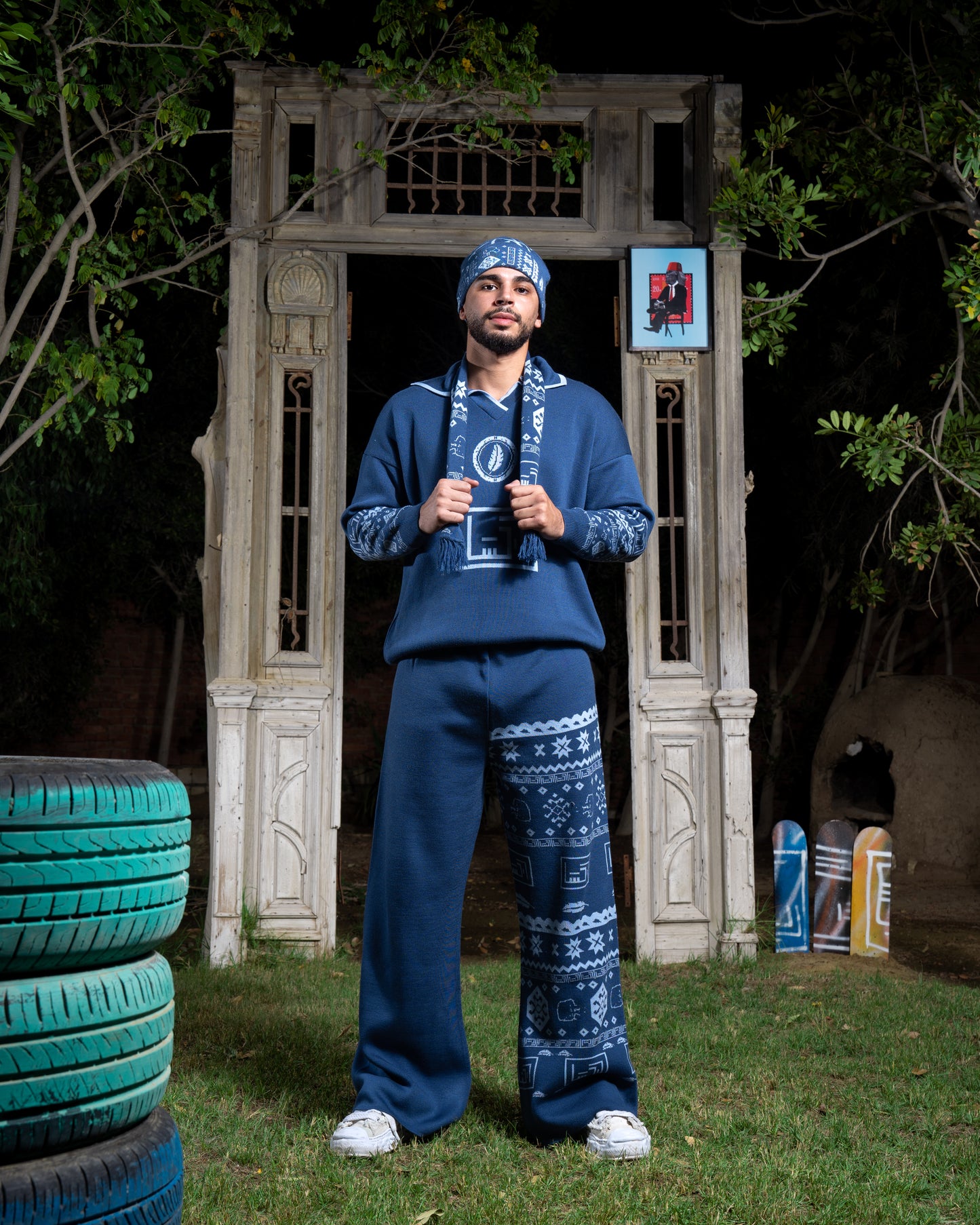 RIQSHA Knit Pants- Blue