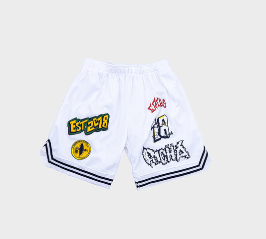 6Patch Basketball Shorts - White