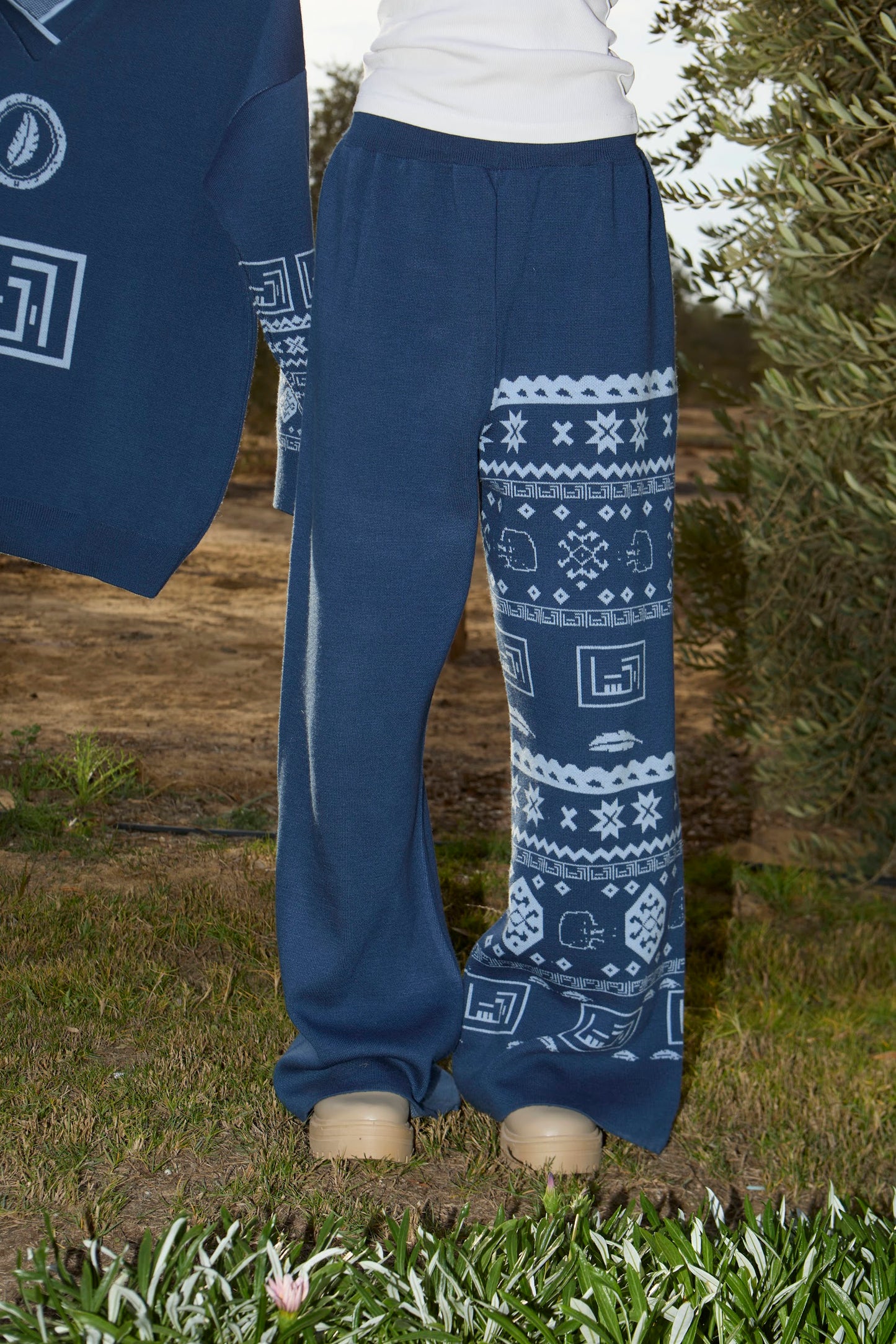 RIQSHA Knit Pants- Blue