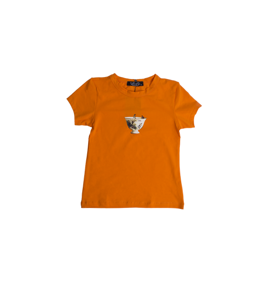 Richa Pot Baby Tee- Orange