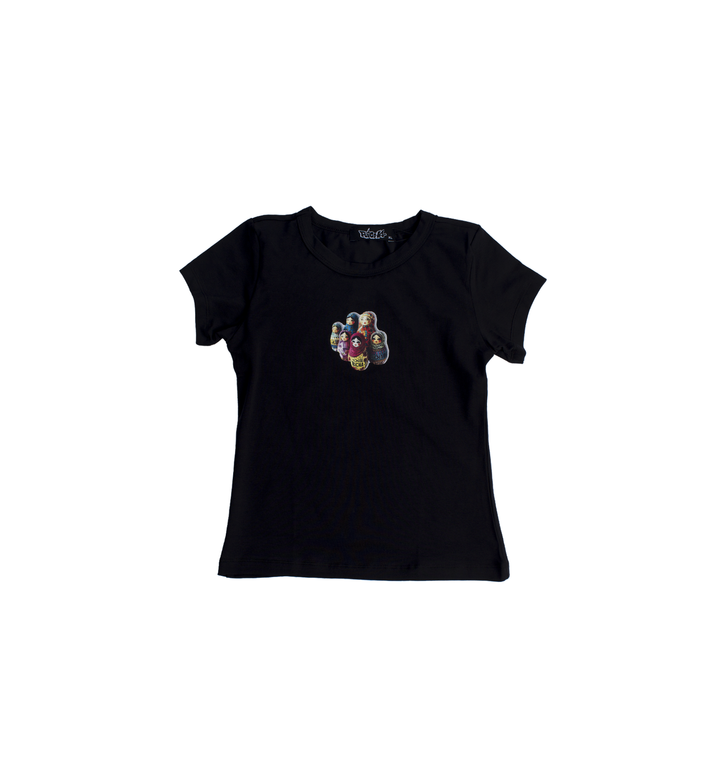 Matryoshka Dolls Baby Tee- Black