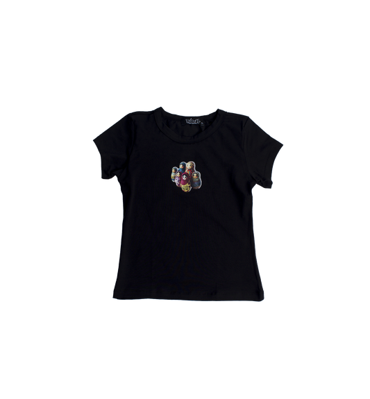 Matryoshka Dolls Baby Tee- Black