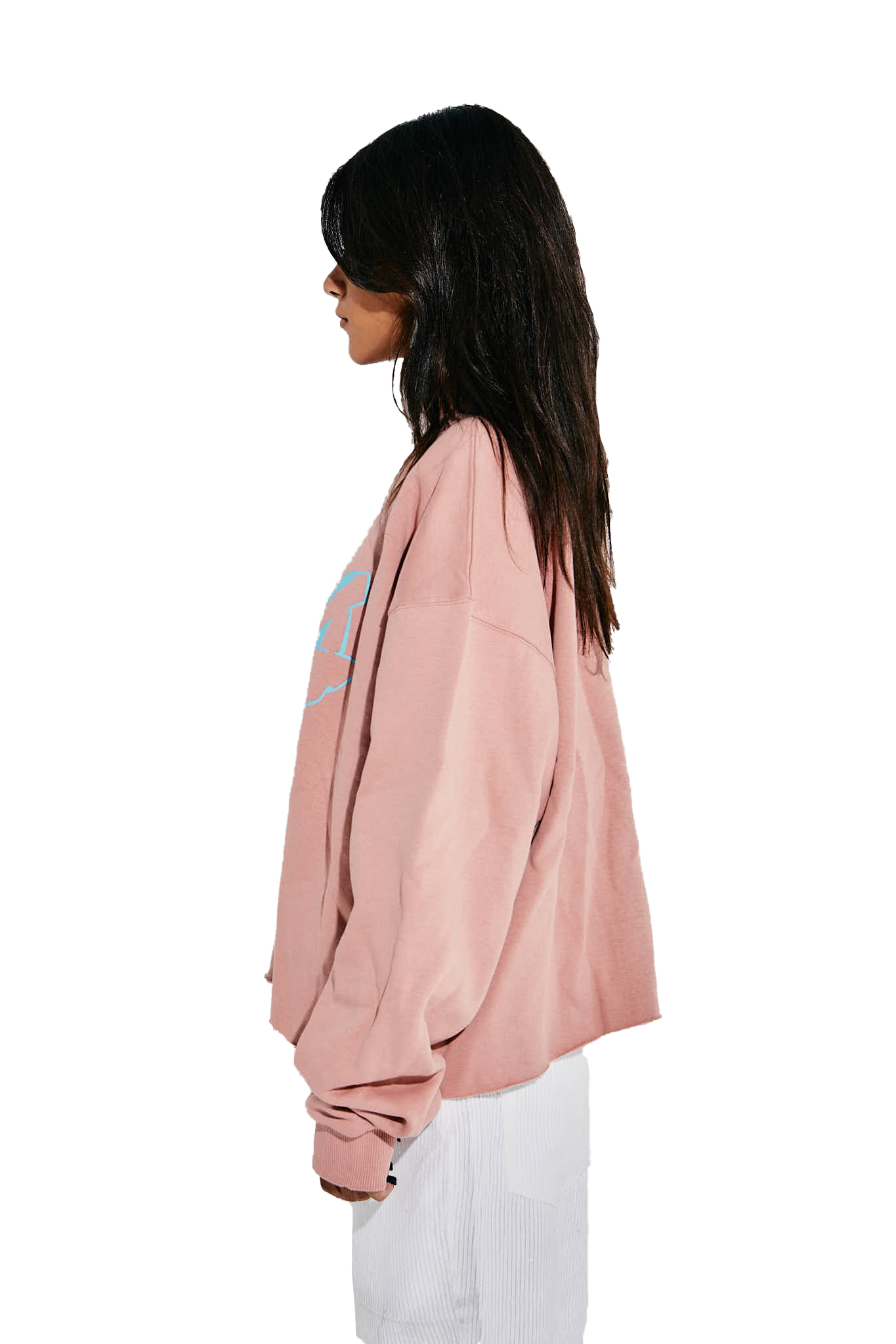 Pink Snipped Crew Neck