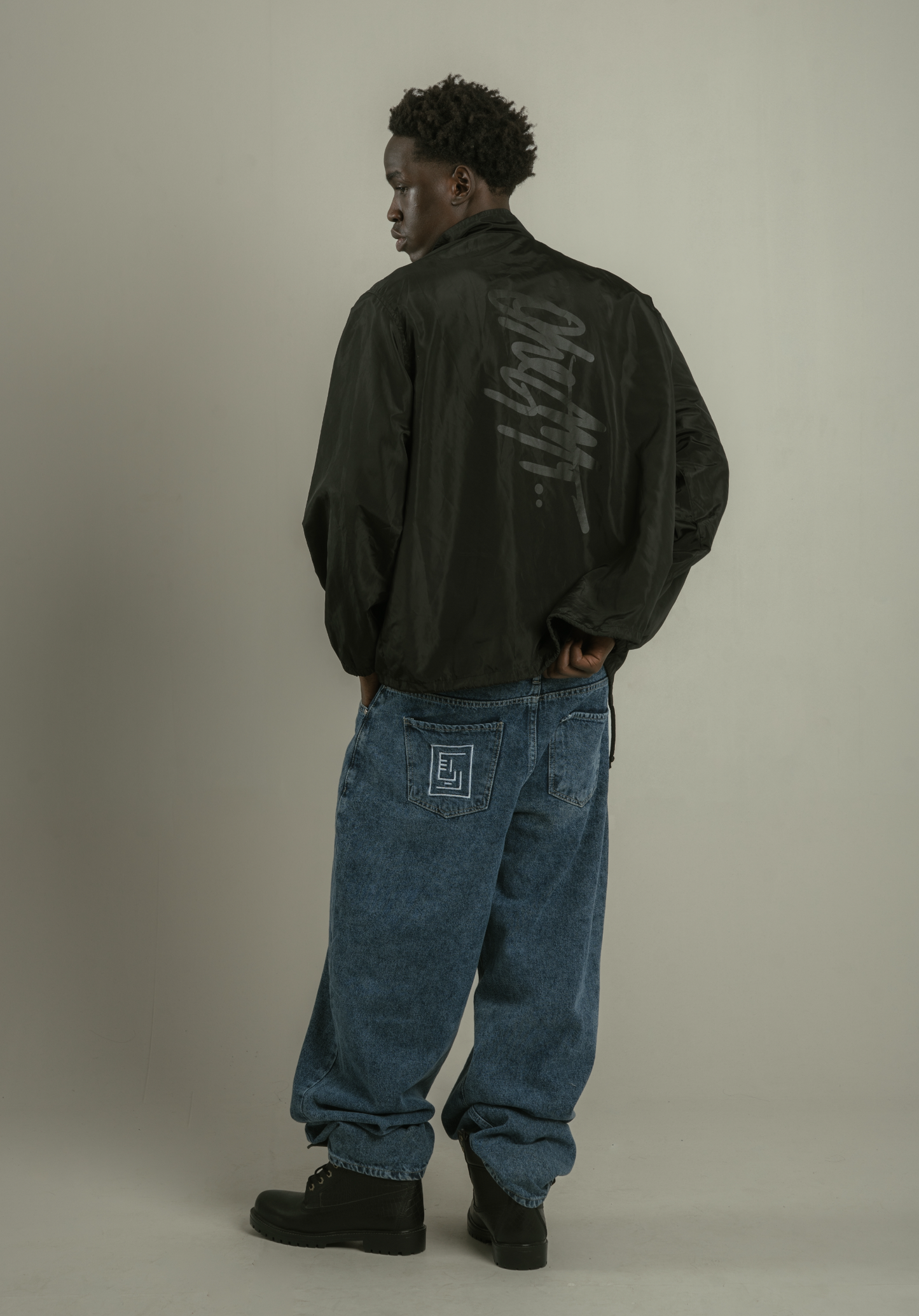 Moroccan Richa Paisley Coach Jacket- Black