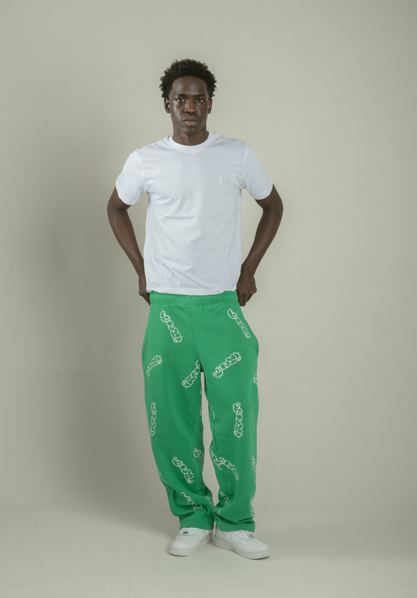 Patterned Green Richa Sweatpants