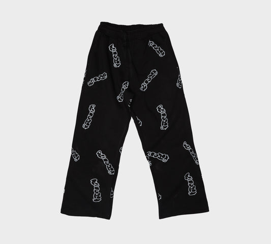 Patterned Black Richa Sweatpants