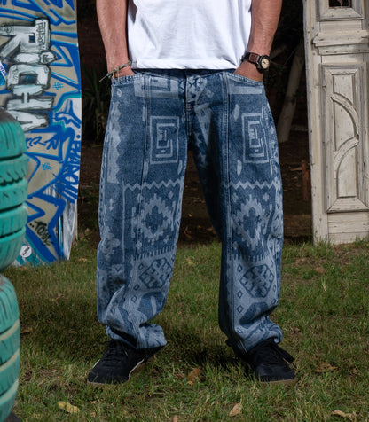 RIQSHA Pattern Denim Pants