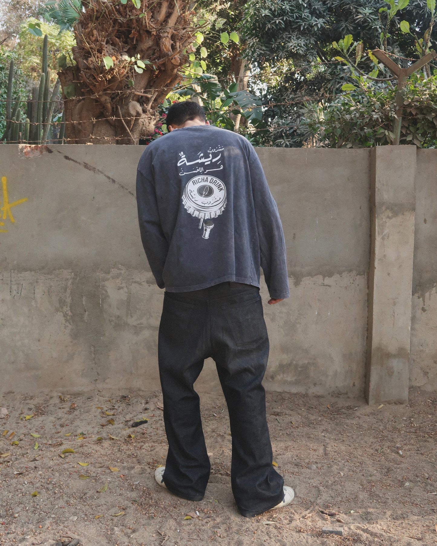 Richa ® Drink Distressed LS - Washed Grey