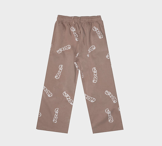 Patterned Brown Richa Sweatpants