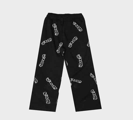 Patterned Black Richa Sweatpants
