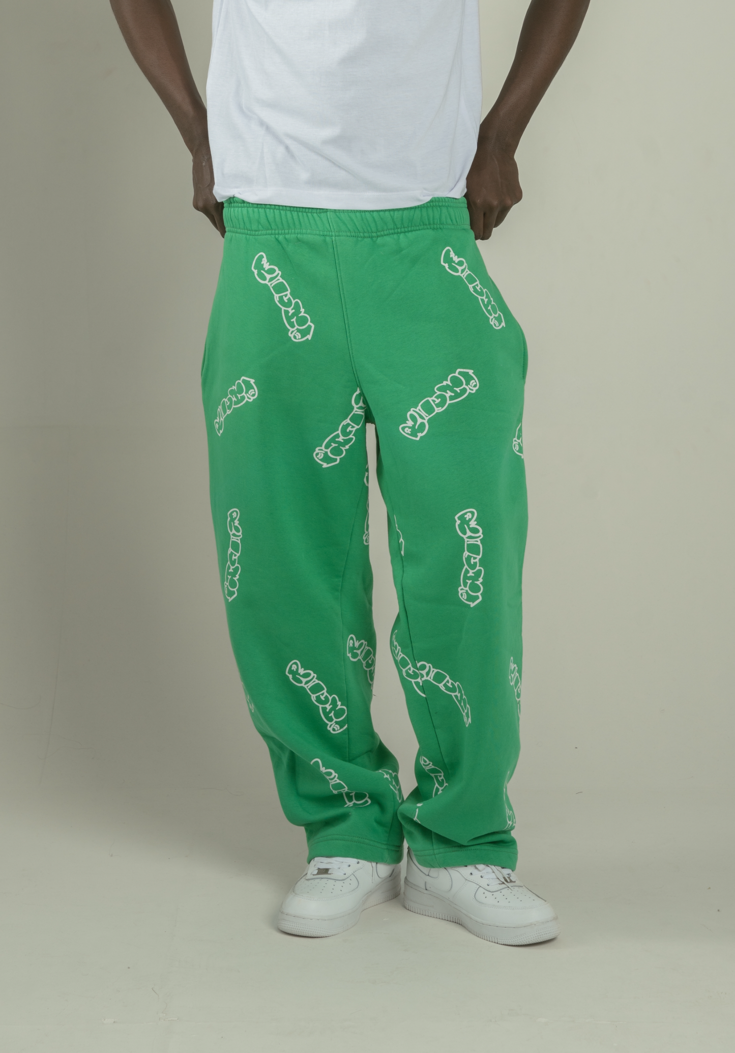 Patterned Green Richa Sweatpants
