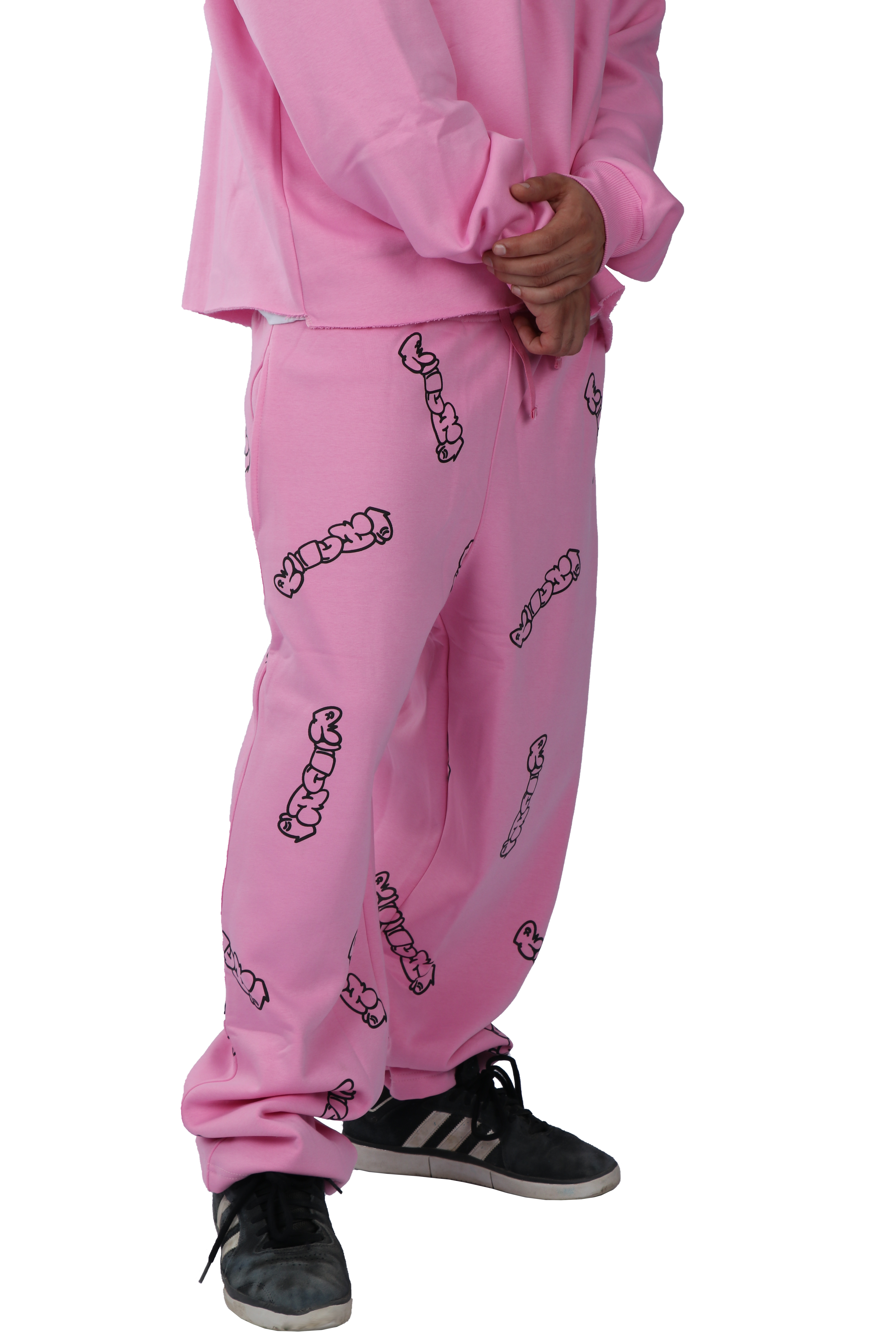 Patterned Pink Richa Sweatpants