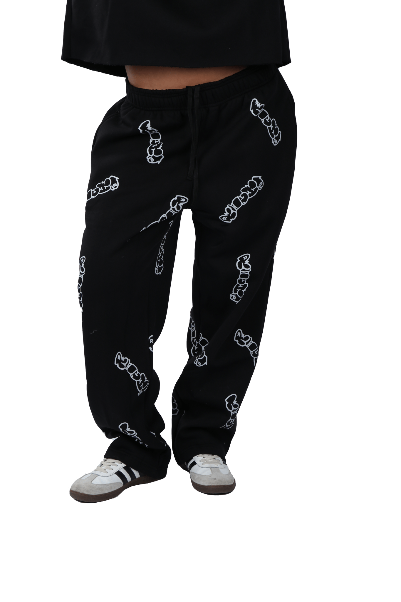 Patterned Black Richa Sweatpants - Richa UAE