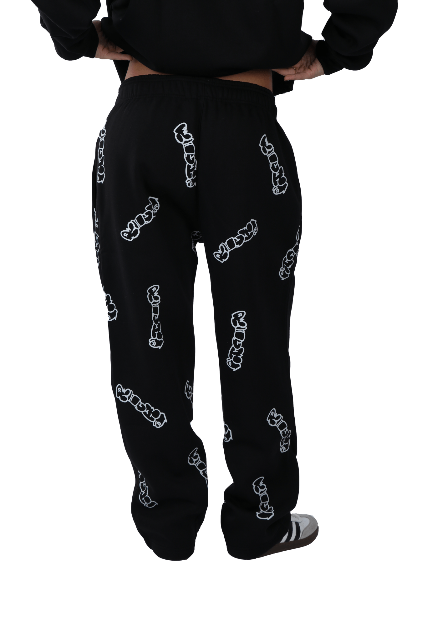 Patterned Black Richa Sweatpants - Richa UAE