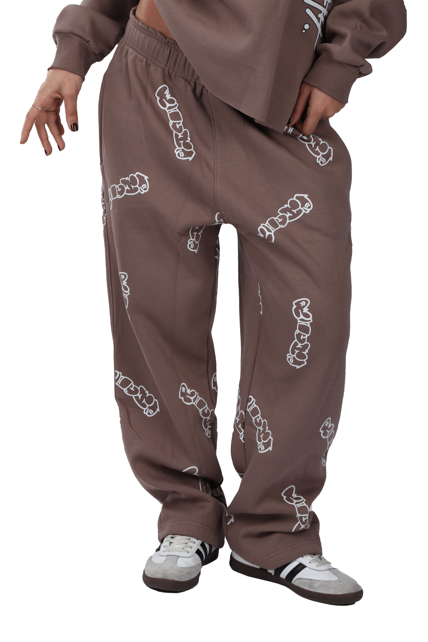 Patterned Brown Richa Sweatpants - Richa UAE